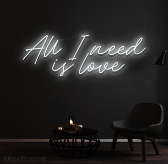 Alternative view of All I Need Is Love Neon Sign