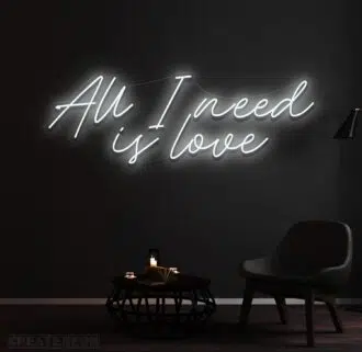 Alternative view of All I Need Is Love Neon Sign