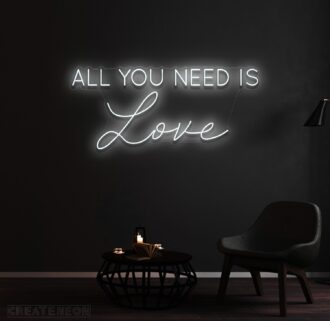 Alternative view of All You Need is love Neon Sign