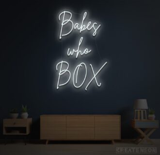 Alternative view of Babes who Box Neon Sign