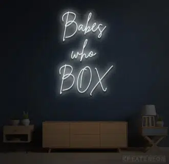 Alternative view of Babes who Box Neon Sign