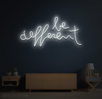 Alternative view of Be Different Neon Sign