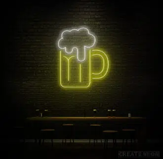 Alternative view of Beer glass neon sign