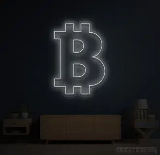Alternative view of Bitcoin Neon Sign