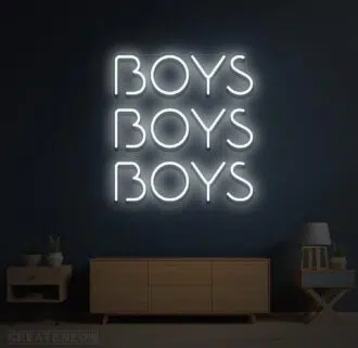 Alternative view of Boys Boys Boys Neon Sign