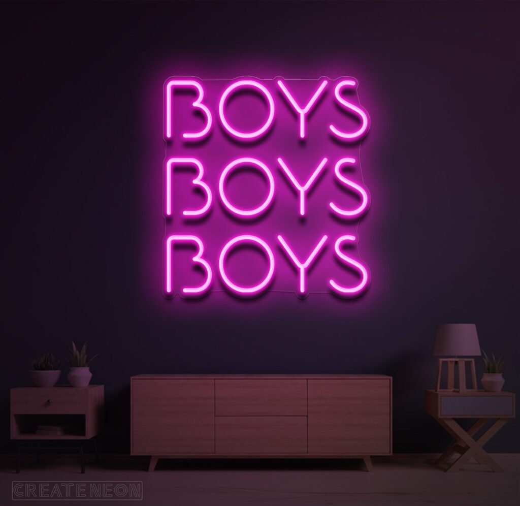 Boys Boys Boys Neon Sign - Kids Neon Sign - CreateNeo