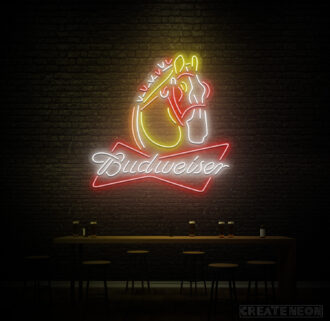Alternative view of Budweiser Clydesdale Neon Sign