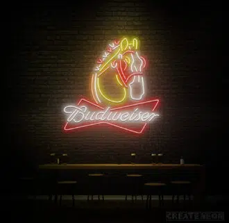 Alternative view of Budweiser Clydesdale Neon Sign