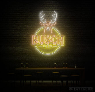 Alternative view of Busch Deer neon sign