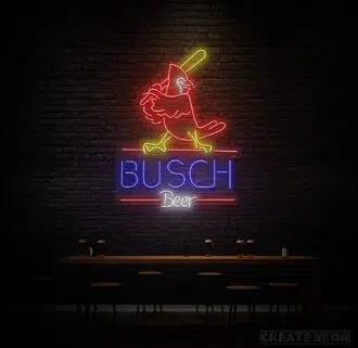 Alternative view of cardinals busch beer neon sign