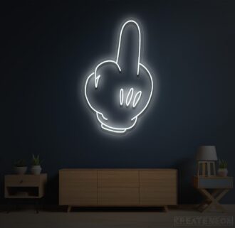 Alternative view of Cartoon Neon Middle Finger Sign