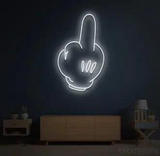 Alternative view of Cartoon Neon Middle Finger Sign