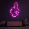 Cartoon Neon Middle Finger Sign