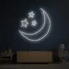 Crescent Moon With Stars Neon Sign