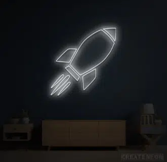Alternative view of Crypto Rocket Neon Sign