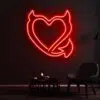 devil heart neon sign