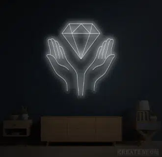 Alternative view of Diamond Hands Neon Sign