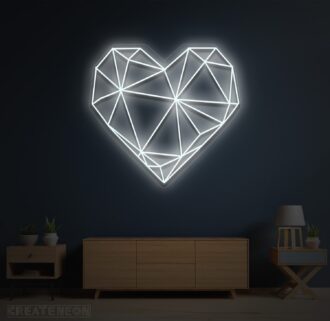 Alternative view of Diamond Heart Neon Sign
