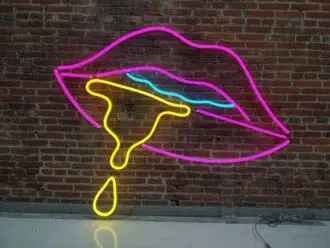 Dripping Lips Neon Sign