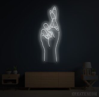 Alternative view of Fingers Cross Neon Sign