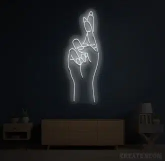 Alternative view of Fingers Cross Neon Sign