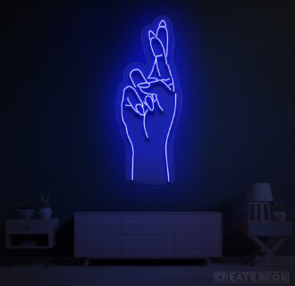 Fingers Cross Neon Sign