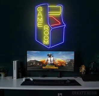 neon game room sign