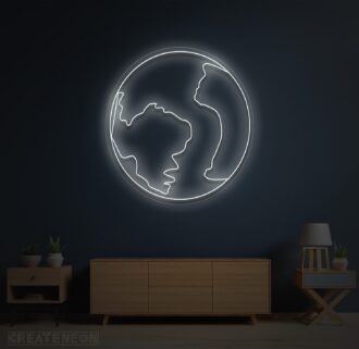 Alternative view of Globe Neon Sign