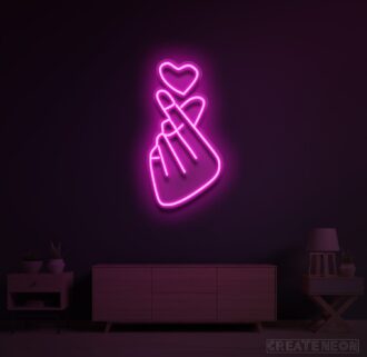 Hand Heart Neon Sign