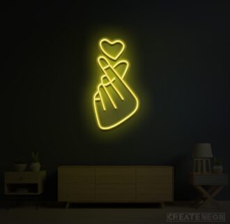 Alternative view of Hand Heart Neon Sign
