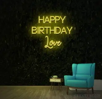 Alternative view of Happy Birthday Love Neon Sign