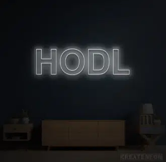 Alternative view of HODL Neon Sign