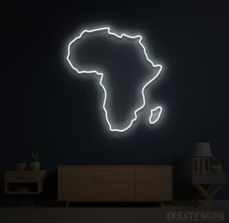 Alternative view of Map of African Continent Neon Sign