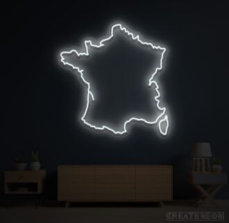 Alternative view of Map of France Neon Sign