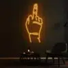Middle finger neon sign