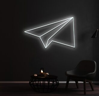 Alternative view of Paper plane Neon sign