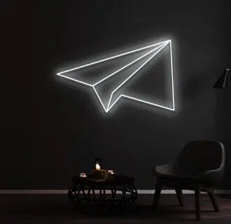 Alternative view of Paper plane Neon sign
