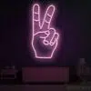 Peace Hand Symbol Neon Sign