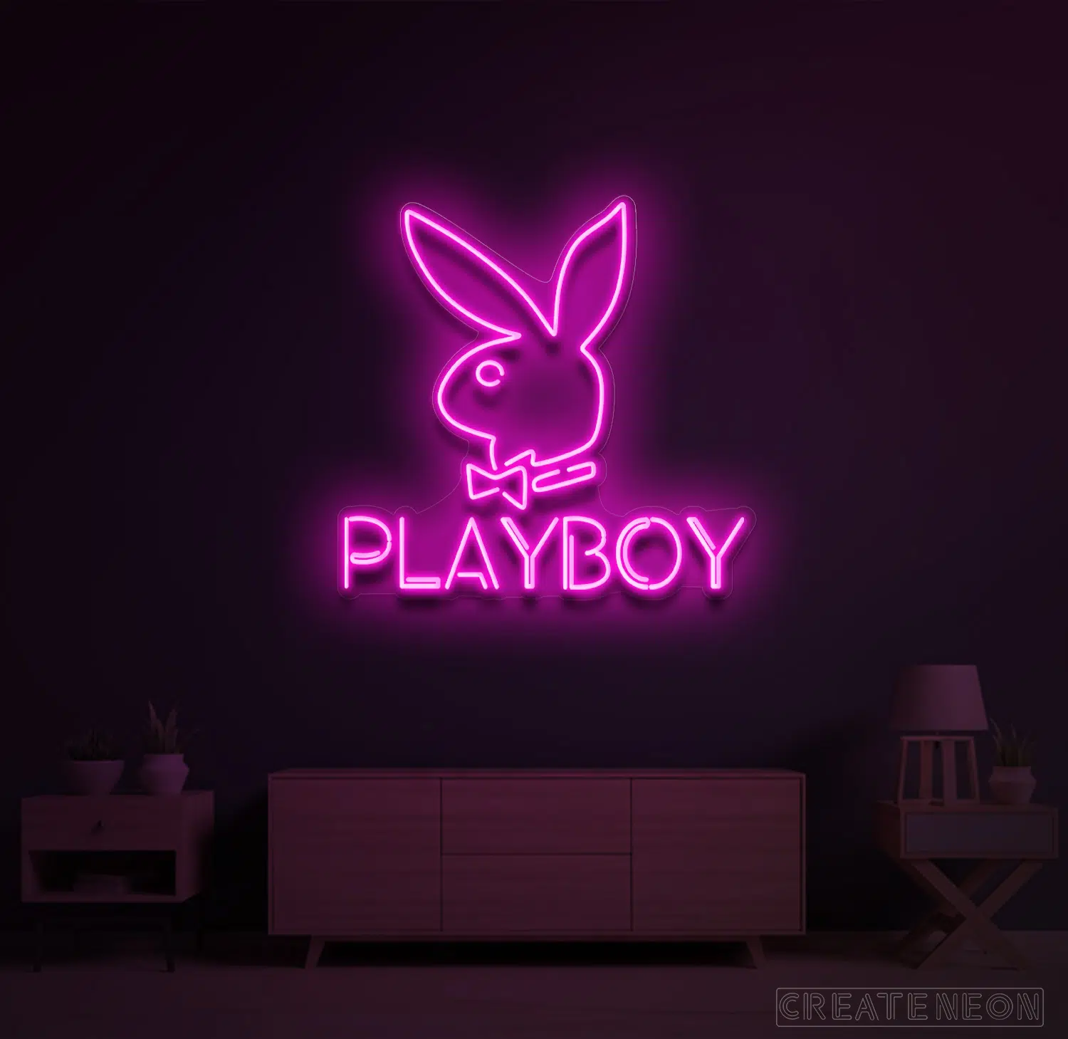 プレイボーイ ラメライト PLAYBOY lame light Playboy X Locomocean - Disco Bunny - Glass Neon Box Sign