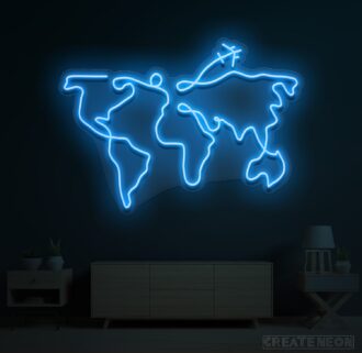 World Map Neon Sign