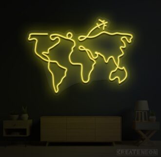 Alternative view of World Map Neon Sign