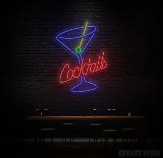 Cocktails Glass Neon Sign