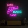 Bang Bang Bang Gun Neon Sign