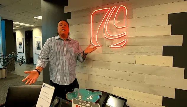 neon office sign