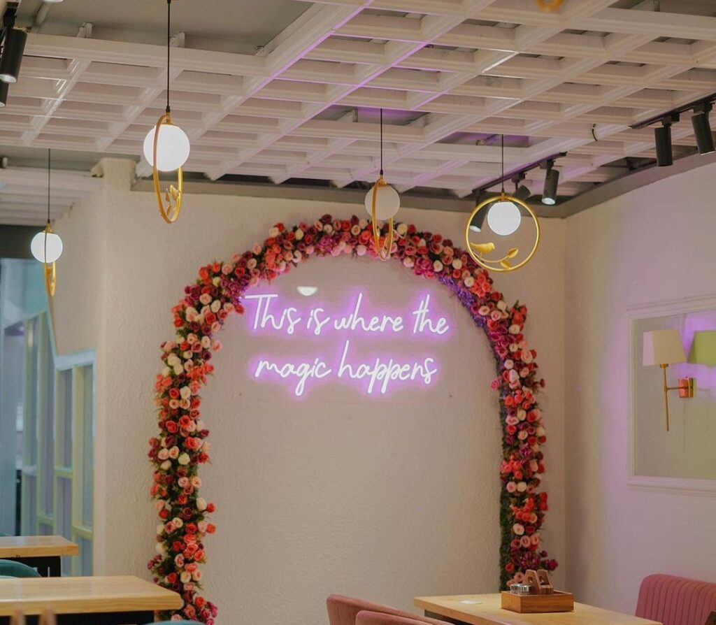 Flower wall neon sign