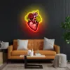 floral heart neon sign