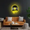 melting disk neon sign