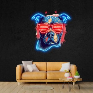 american patriot dog lover pop art sign