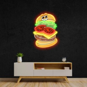 burger pop art sign