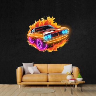 car fire art sign